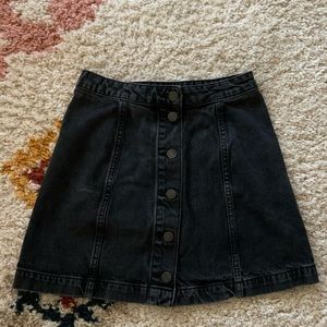 Topshop moto button up denim mini skirt
